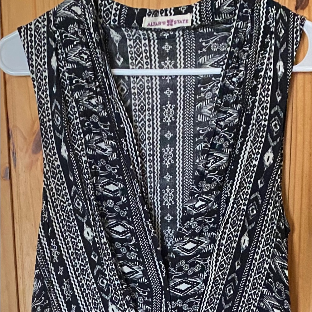 Black and white long jumpsuit